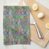 Groovy Psychedelic Hippie-Stil Thunder_Cove Geschirrtuch (Viertel Falte)