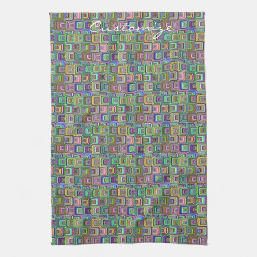Groovy Psychedelic Hippie-Stil Thunder_Cove Geschirrtuch (Vertikal)