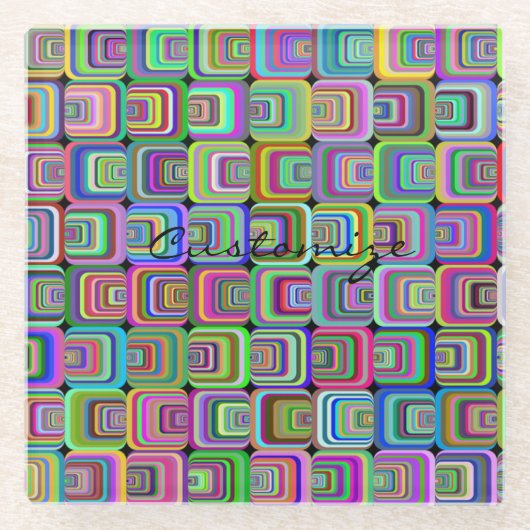 Groovy Psychedelic Hippie-Stil Thunder_Cove Glasuntersetzer (Vorderseite)