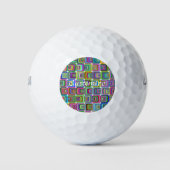 Groovy Psychedelic Hippie-Stil Thunder_Cove Golfball (Vorderseite)