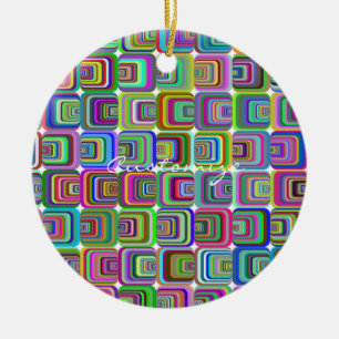 Groovy Psychedelic Hippie-Stil Thunder_Cove Keramik Ornament