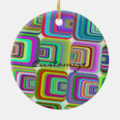 Groovy Psychedelic Hippie-Stil Thunder_Cove Keramik Ornament (Hinten)
