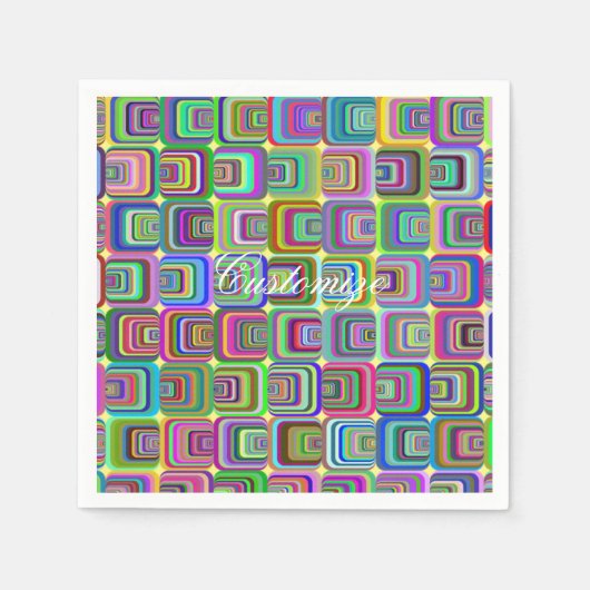 Groovy Psychedelic Hippie-Stil Thunder_Cove Serviette (Vorderseite)