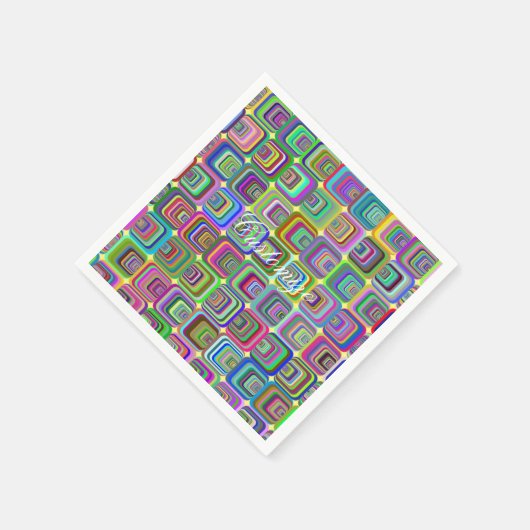 Groovy Psychedelic Hippie-Stil Thunder_Cove Serviette (Ecke)