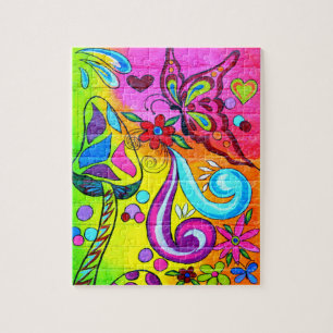 groovy psychedelic magic mushrooms puzzle