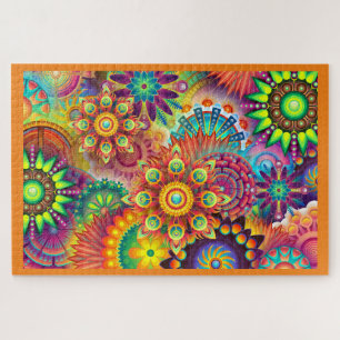 Groovy Psychedelic Mandala Design Puzzle