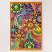 Groovy Psychedelic Mandala Design Puzzle (Vertikal)