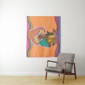 Groovy Psychedelic Mushroom 60er Hippie Retro Wandteppich (Beispiel)