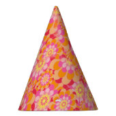 Groovy Psychedelic Pink Orange Hippy Blume Child Partyhütchen (Rechts)
