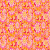 Groovy Psychedelic Pink Orange Hippy Blume Krawatte