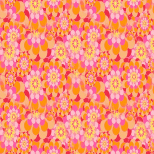 Groovy Psychedelic Pink Orange Hippy Blume Krawatte