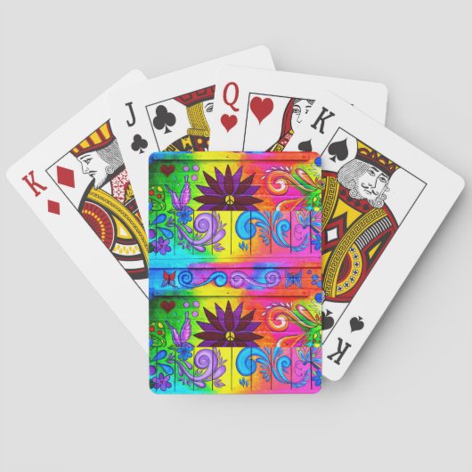 Groovy psychedelic playing cards spielkarten (Rückseite)