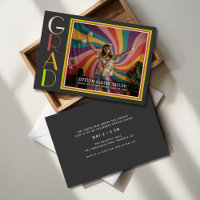 Groovy Psychedelic Retro Daisy Foto Abschluss