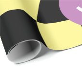 Groovy psychedelic Retro Smiley Checkerboard, Geschenkpapier (Rolleneckpunkt)