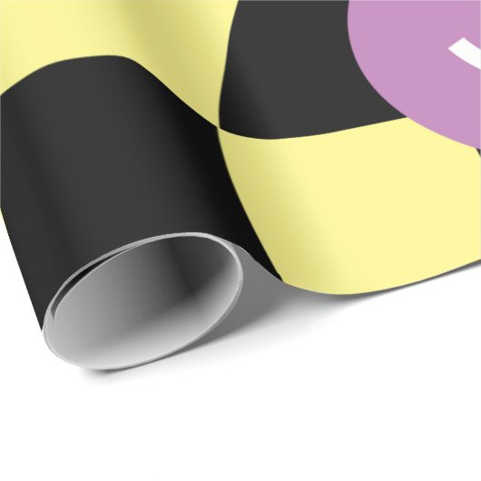 Groovy psychedelic Retro Smiley Checkerboard, Geschenkpapier (Rolleneckpunkt)