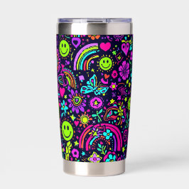 Groovy Psychedelic Smiley Face Becher - Retro 70er