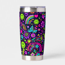 Groovy Psychedelic Smiley Face Tumbler - Retro 70s