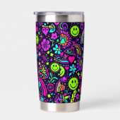 Groovy Psychedelic Smiley Face Tumbler - Retro 70s Thermobecher (Rechts)