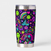 Groovy Psychedelic Smiley Face Tumbler - Retro 70s Thermobecher (Rückseite)