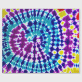 Groovy Psychedelic Spiral Gefärbte Krawatte Batik  Geschenkpapier (Flach)