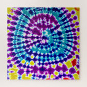 Groovy Psychedelic Spiral Gefärbte Krawatte Batik Puzzle (Horizontal)