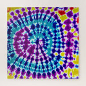 Groovy Psychedelic Spiral Gefärbte Krawatte Batik Puzzle (Vertikal)