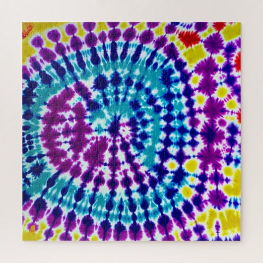 Groovy Psychedelic Spiral Gefärbte Krawatte Batik Puzzle (Vertikal)