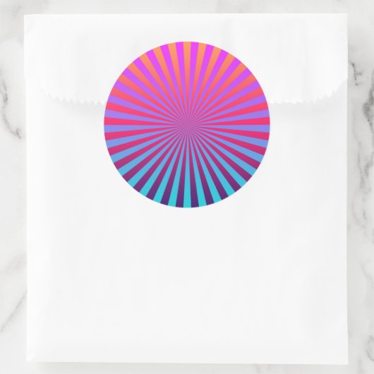 Groovy Psychedelic Sunburst Sticker (Tasche)