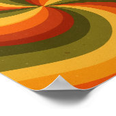 Groovy Psychedelic Swirl Print Poster (Ecke)