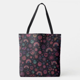Groovy-Psychedelic-Tasche | 70er Regenbogen & Smil Tasche