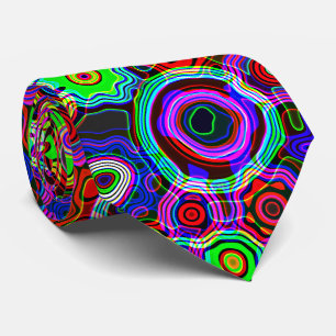 Groovy psychedelische Neon-Disco-Lichter Krawatte