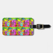 groovy psychedelische Pilze Gepäckanhänger (Vorderseite horizontal)