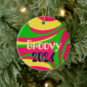 Groovy psychedelischer Schmuck Keramik Ornament