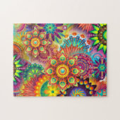 Groovy Psychedlic Kaleidoskop Farben schwierig Puzzle (Horizontal)