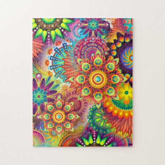 Groovy Psychedlic Kaleidoskop Farben schwierig Puzzle (Vertikal)