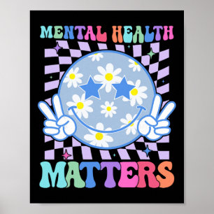 Groovy Psychische Gesundheitsprobleme Blume Autism Poster