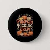 Groovy Pumpkin Cking Crew Matching Family Autumn F Button (Vorderseite)