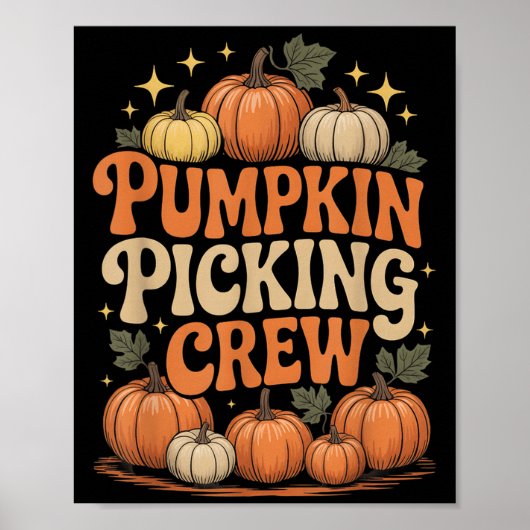 Groovy Pumpkin Cking Crew Matching Family Autumn F Poster (Vorne)
