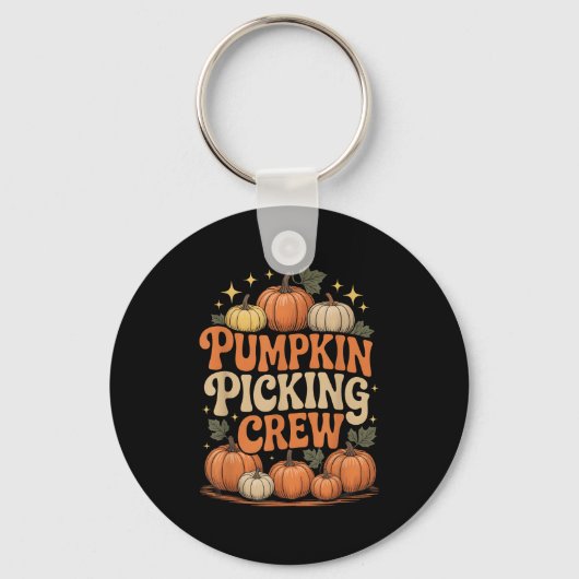 Groovy Pumpkin Cking Crew Matching Family Autumn F Schlüsselanhänger (Vorderseite)