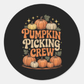 Groovy Pumpkin Cking Crew passt Familienherbst F Runder Aufkleber (Vorderseite)