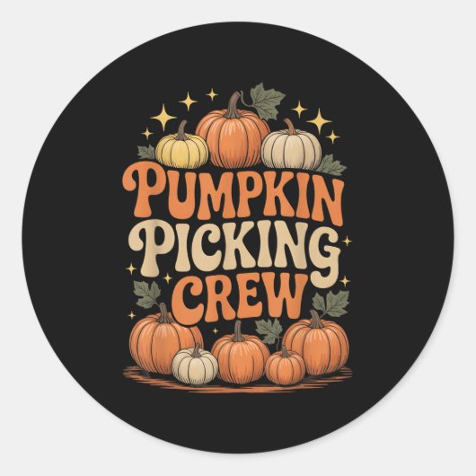 Groovy Pumpkin Cking Crew passt Familienherbst F Runder Aufkleber (Vorderseite)