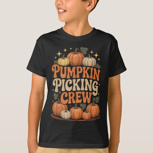 Groovy Pumpkin Cking Crew passt Familienherbst F T-Shirt (Vorderseite)