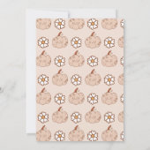 Groovy Pumpkin Daisies Retro Boho Erster Geburtsta Einladung (Rückseite)
