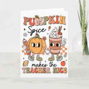 Groovy Pumpkin Gewürz macht Lehrer Nice Fall Danke Karte