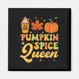 Groovy Pumpkin Spice Queen Halloween Erntedank Magnet