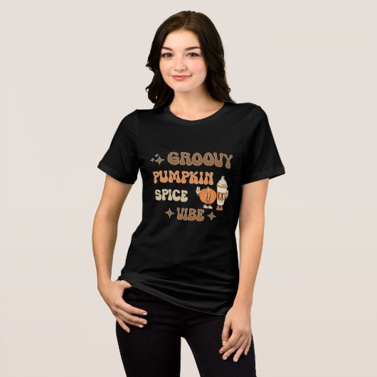 Groovy Pumpkin Spice Vibe Tri-Blend Shirt (Vorderseite voll)