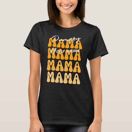 Groovy Pumpky Mama Funny Fall Halloween T-Shirt (Vorderseite)