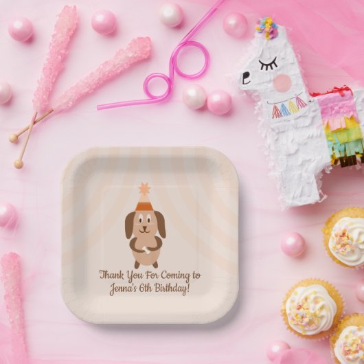 Groovy Puppy Birthday Party Pappteller (Party)