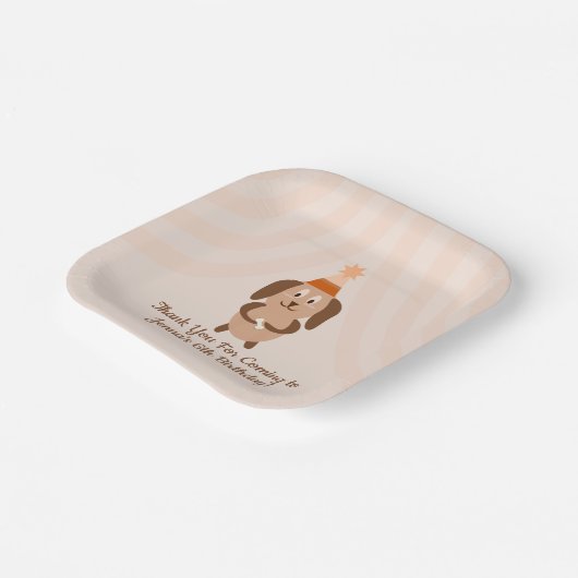 Groovy Puppy Birthday Party Pappteller (Gewinkelt)