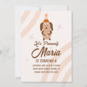 Groovy Puppy Birthday Paw-ty-Party Animal Einladung (Vorderseite)